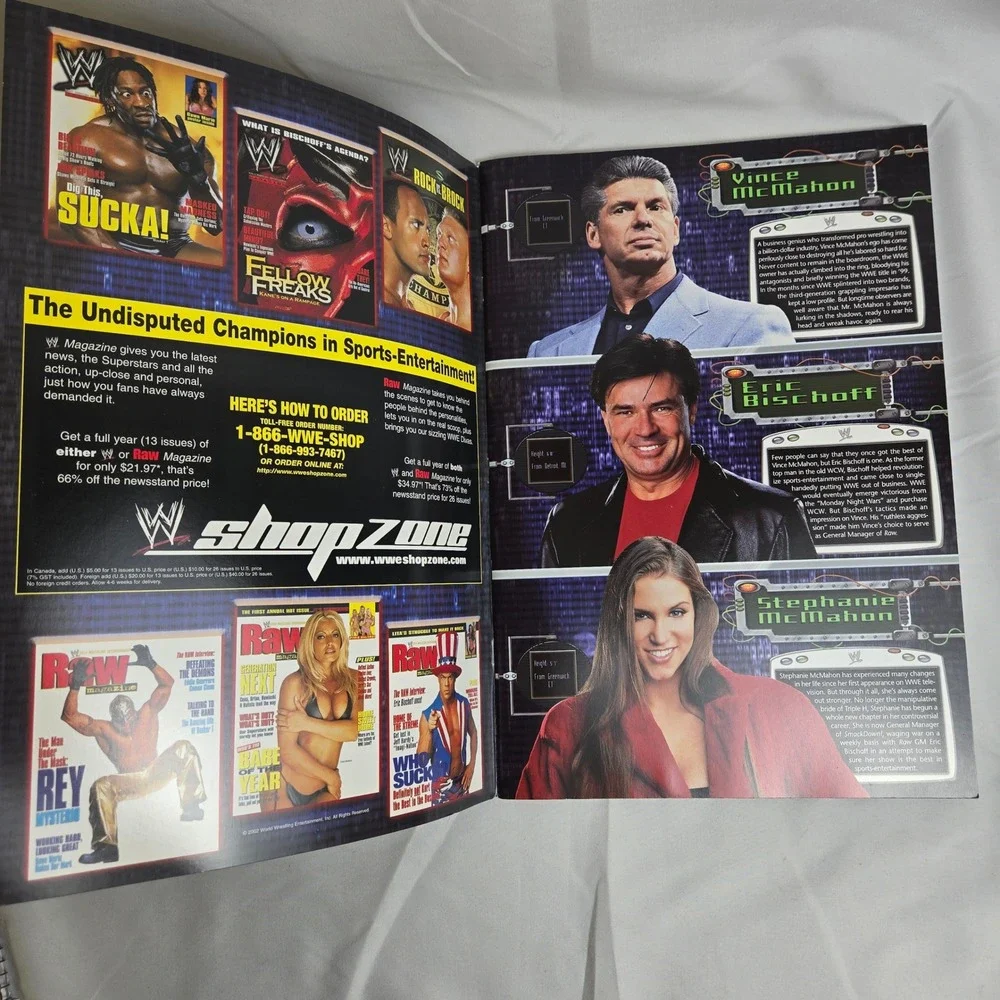 WWE World Wrestling Entertainment Official Souvenir Program‎ Vintage 2002